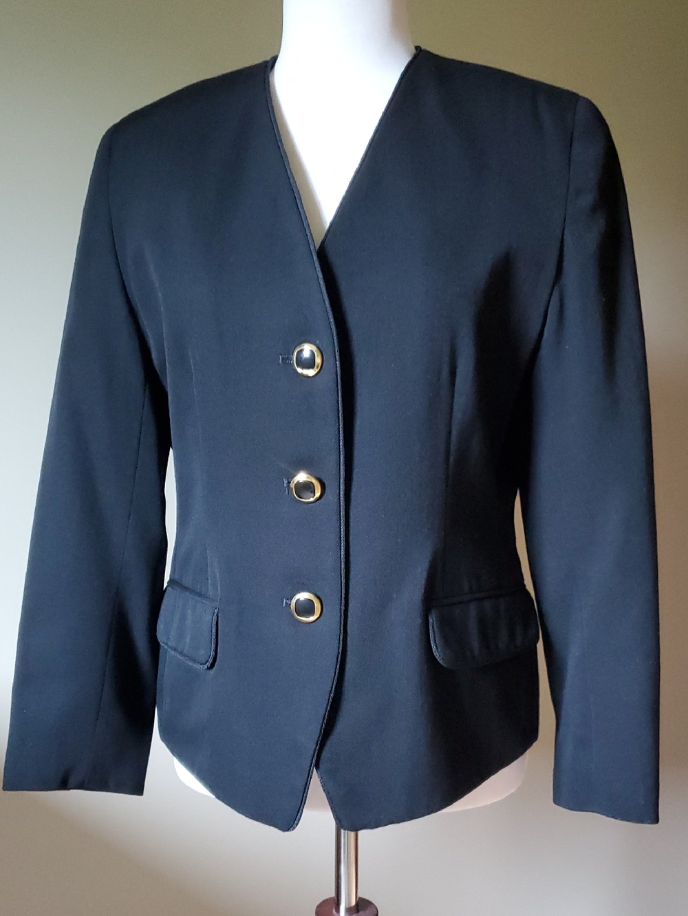 JH Collectibles Black Women's Blazer with Gold Accent Buttons